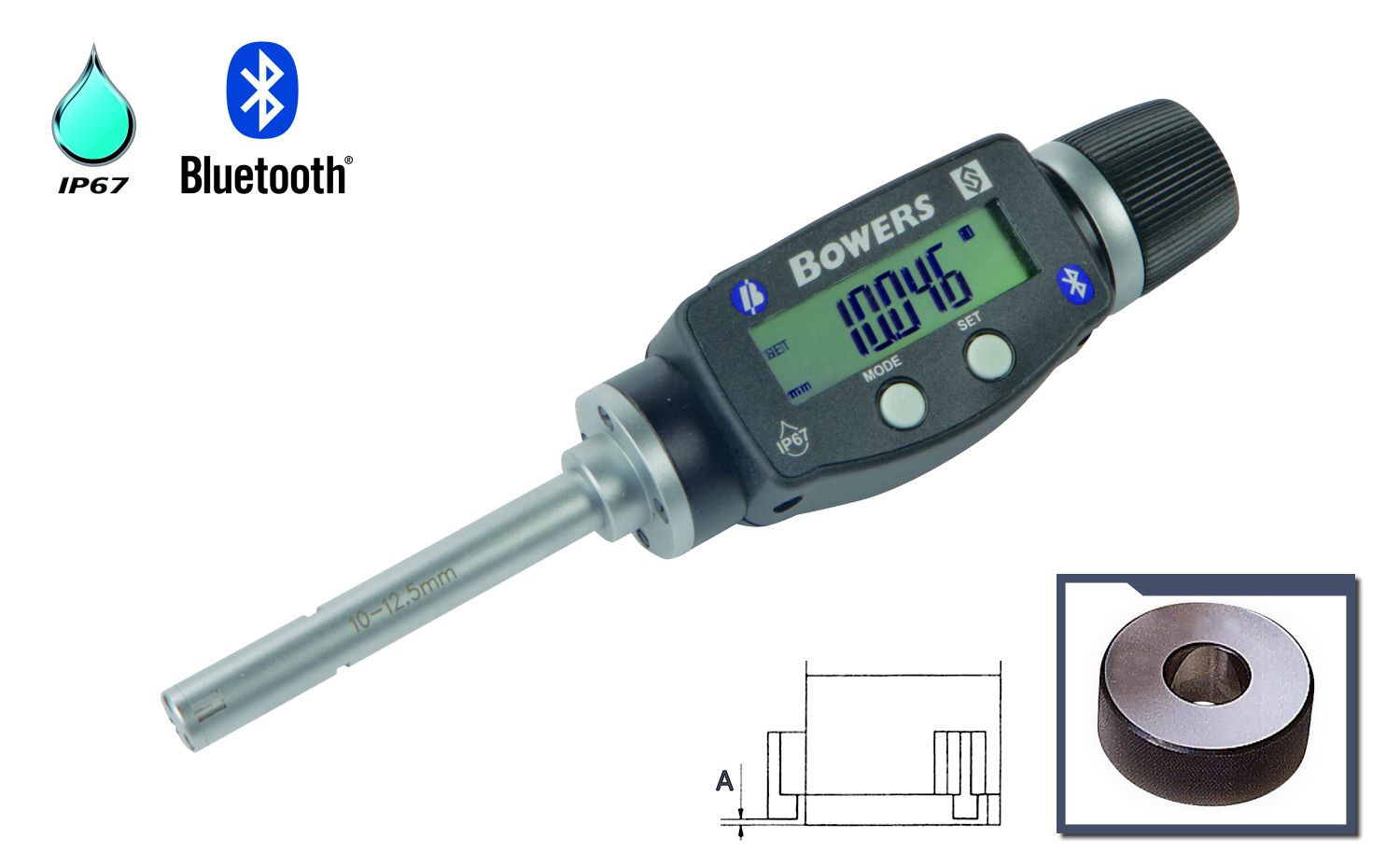 Bowers XTD 3 point internal micrometer digital 10 mm - 12,5 mm U2501103