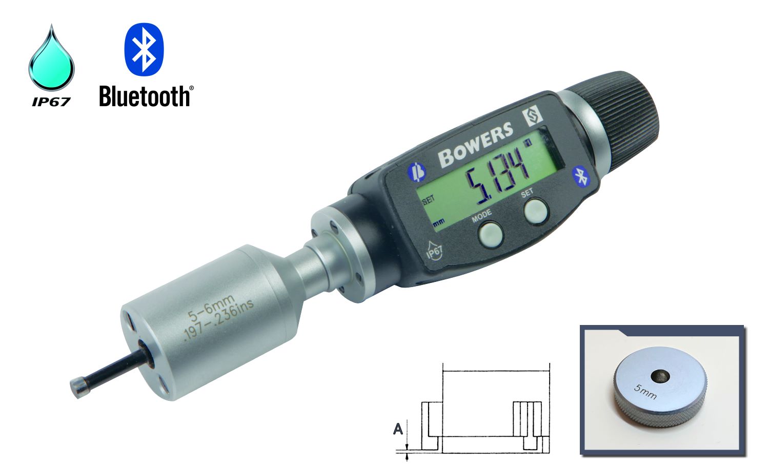 Bowers XTD 2 point internal micrometer digital 5 mm - 6 mm U2501100