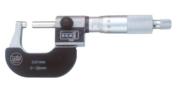 External micrometer with counter DIN 863 0 - 25 mm U5003201