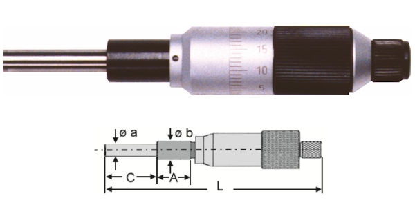 Micrometer head 0 - 25 mm H210-75