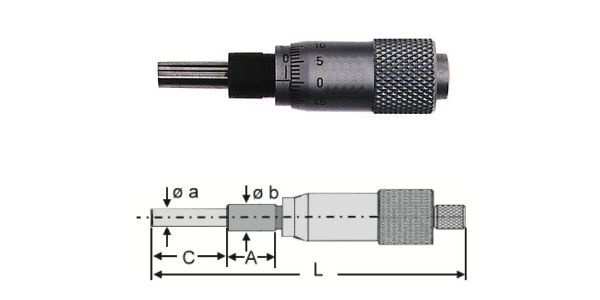 Micrometer head 0 - 6,5 mm H210-70
