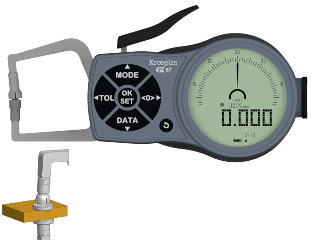 External digital dial caliper gauge Kroeplin K110T 0 mm - 10,0 mm KK110T
