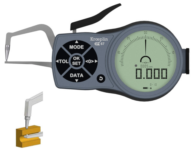 External digital dial caliper gauge Kroeplin K1R10 0 mm - 10,0 mm KK1R10