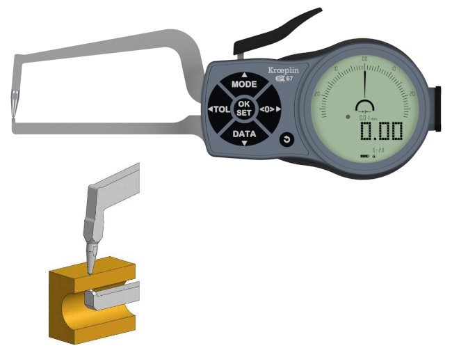 External digital dial caliper gauge Kroeplin K2R20S 0 mm - 20,0 mm KK2R20S