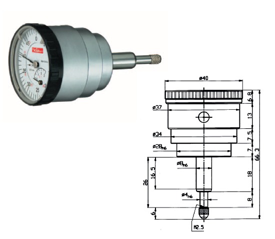 Small Dial Gauge KM4R 0 - 3 mm KA10001