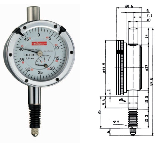 Small Dial Gauge KM 4-5 SW 0 - 5 mm KA10181