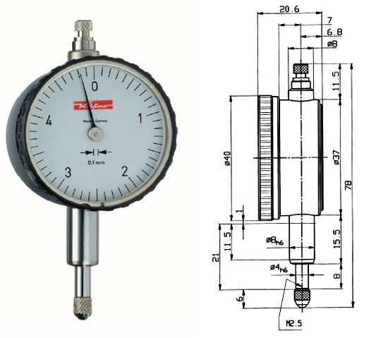 Small Dial Gauge KM5a 0 - 5 mm KA10121