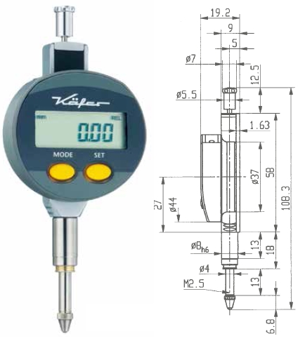 Electr. Dial Indicator 0 - 12,5 mm KA40406