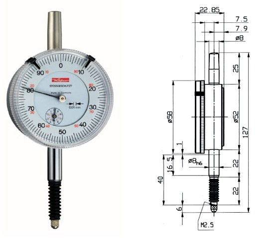 Precision Dial Gauge M 2 S wa 0 - 10 mm KA10018