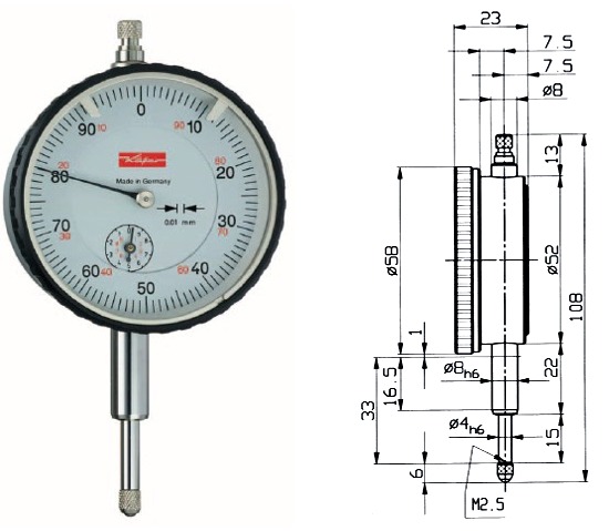Dial Gauge M2X 0 - 10 mm KA10027