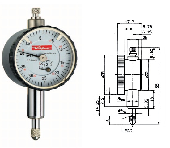 Small Dial Gauge MU28 0 - 3,5 mm KA10169