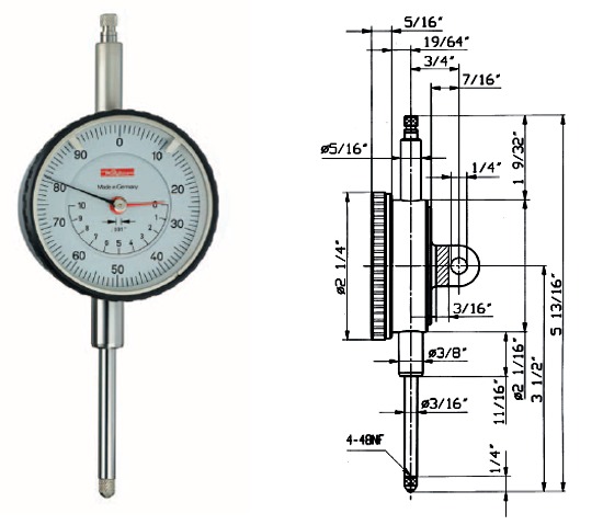 Inch Dial Gauge Z 3-30 Ta 0 - 1 inch KA10115