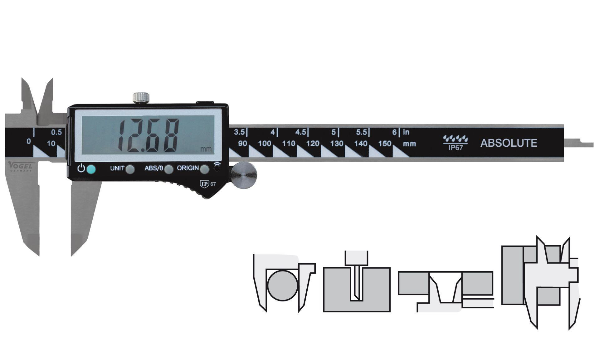 Digital caliper professional IP64 - Bluetooth® 150 mm / 6 inch V202420-2