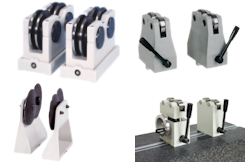 Rolling blocks for the individual mounting of concentricity test units. Here you can find rolling blocks as pairs in standard-version, with height adjustable rolls, with ball bearing rollers, heavy duty rolling blocks, balancing stands with floating base or single roller blocks with adjustable roller spacing.