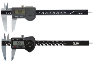 Digital calipers in precision design  according to DIN862 or better with measuring ranges up to 300 mm. With data output and IP67 protection class. Professional precision calipers with carbide-tipped measuring surfaces or with a glass rod for higher accuracy.