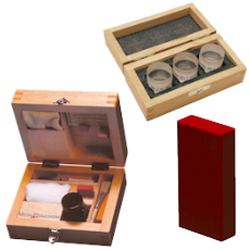 Accessories for gauge blocks: insulating handles, whetstones, care products