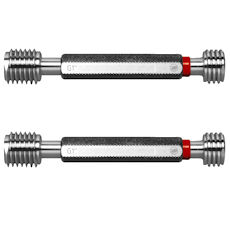 Limit thread plug gauges according to DIN ISO 228 for Withworth pipe threads made of hardened tool steel with GO and NO-GO side.