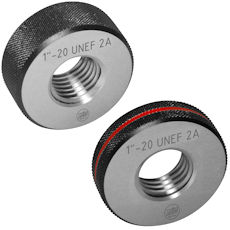 Thread ring gauges 2A - BS919 for American extra fine threads UNEF made of hardened tool steel. GO or NO-GO rings.