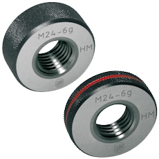 Thread ring gauges GO or NO-GO 6g for ISO metric threads ISO 1502 DIN 13 made of tungsten carbide, 