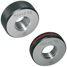 Thread ring gauges GO or NO-GO 6g for ISO metric fine threads ISO 1502 DIN 13 made of hardened tool steel, 