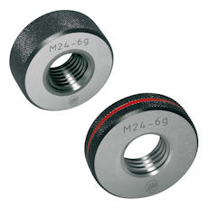 Thread ring gauges GO or NO-GO 6g for ISO metric threads ISO 1502 DIN 13 made of hardened tool steel, 