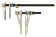 Digital calipers with measuring ranges from 1000 mm to 3000 mm.  Digital Precision Caliper with Sylvac system, Opto data output and TIN coated measuring surfaces. Lightweight: bar made of carbon. Length of jaws up to 500 mm. IP54 protection class.