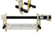 Work supports for large digital caliper for easy handling. Measuring jaw with mount for dial gauges.