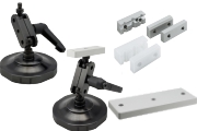 Accessories for mini-vices, stands, various jaws in a set Smooth, prismatic, plastic. Support plates for mini-vices with thread M6.