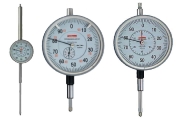 Analog large dial gauges with metric graduation 0,01 mm as large dial gauges with spans to 100 mm and outer ring diameters up to 100 mm. Due to the large outer ring diameter of the dial gauges an easy and safe reading is possible.
